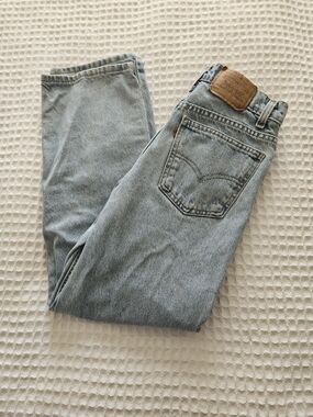 VTG Levi's 550 Orange Tab Jeans Student 29 X 28 Relaxed Light Vlue 100 % Cotton.